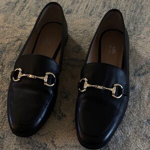 Alfani Step N Flex Black Leather Horse Bit Loafers